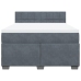 Cama box spring con colchón terciopelo gris oscuro 140x190 cm