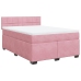 Cama box spring con colchón terciopelo rosa 140x190 cm