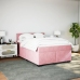 Cama box spring con colchón terciopelo rosa 140x190 cm