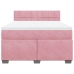 Cama box spring con colchón terciopelo rosa 140x190 cm