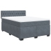 Cama box spring con colchón terciopelo gris oscuro 140x190 cm