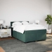 Cama box spring con colchón terciopelo verde oscuro 140x190 cm