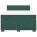 Cama box spring con colchón terciopelo verde oscuro 140x190 cm