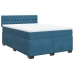 Cama box spring con colchón terciopelo azul oscuro 140x190 cm