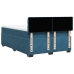 Cama box spring con colchón terciopelo azul oscuro 140x190 cm