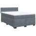 Cama box spring con colchón terciopelo gris oscuro 140x190 cm