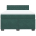 Cama box spring con colchón terciopelo verde oscuro 140x190 cm