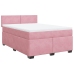 Cama box spring con colchón terciopelo rosa oscuro 140x200 cm