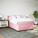 Cama box spring con colchón terciopelo rosa oscuro 140x200 cm