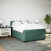 Cama box spring con colchón terciopelo verde oscuro 140x200 cm