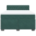 Cama box spring con colchón terciopelo verde oscuro 140x200 cm