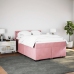 Cama box spring con colchón terciopelo rosa oscuro 140x200 cm