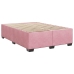 Cama box spring con colchón terciopelo rosa oscuro 140x200 cm