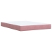 Cama box spring con colchón terciopelo rosa oscuro 140x200 cm