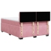 Cama box spring con colchón terciopelo rosa oscuro 140x200 cm