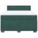 Cama box spring con colchón terciopelo verde oscuro 140x200 cm