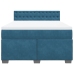 Cama box spring con colchón terciopelo azul oscuro 140x200 cm