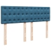 Cama box spring con colchón terciopelo azul oscuro 140x200 cm