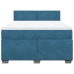 Cama box spring con colchón terciopelo azul 160x200 cm