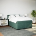 Cama box spring con colchón terciopelo verde oscuro 160x200 cm