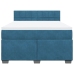 Cama box spring con colchón terciopelo azul 160x200 cm