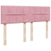 Cama box spring con colchón terciopelo rosa 160x200 cm