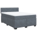 Cama box spring con colchón terciopelo gris oscuro 160x200 cm