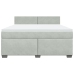 Cama box spring con colchón terciopelo gris claro 180x200 cm