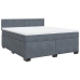 Cama box spring con colchón terciopelo gris oscuro 180x200 cm