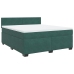 Cama box spring con colchón terciopelo verde oscuro 180x200 cm