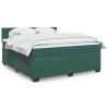 Cama box spring con colchón terciopelo verde oscuro 180x200 cm