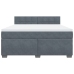 Cama box spring con colchón terciopelo gris oscuro 180x200 cm