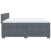 Cama box spring con colchón terciopelo gris oscuro 180x200 cm