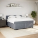 Cama box spring con colchón terciopelo gris oscuro 180x200 cm