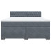 Cama box spring con colchón terciopelo gris oscuro 180x200 cm