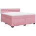 Cama box spring con colchón terciopelo rosa 180x200 cm