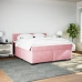 Cama box spring con colchón terciopelo rosa 180x200 cm