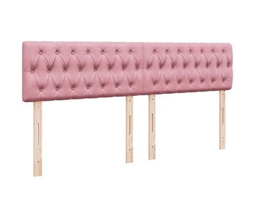 Cama box spring con colchón terciopelo rosa 180x200 cm