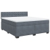 Cama box spring con colchón terciopelo gris oscuro 180x200 cm