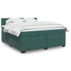 Cama box spring con colchón terciopelo verde oscuro 180x200 cm