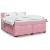 Cama box spring con colchón terciopelo rosa 180x200 cm