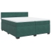 Cama box spring con colchón terciopelo verde oscuro 200x200 cm