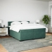 Cama box spring con colchón terciopelo verde oscuro 200x200 cm