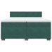 Cama box spring con colchón terciopelo verde oscuro 200x200 cm