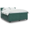 Cama box spring con colchón terciopelo verde oscuro 200x200 cm