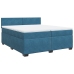 Cama box spring con colchón terciopelo azul oscuro 200x200 cm