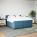 Cama box spring con colchón terciopelo azul oscuro 200x200 cm