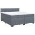 Cama box spring con colchón terciopelo gris oscuro 200x200 cm