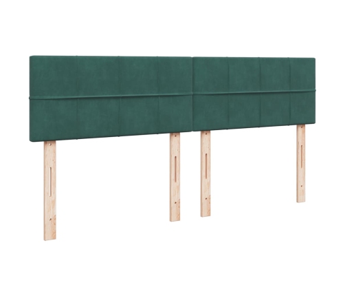 Cama box spring con colchón terciopelo verde oscuro 200x200 cm