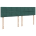 Cama box spring con colchón terciopelo verde oscuro 200x200 cm